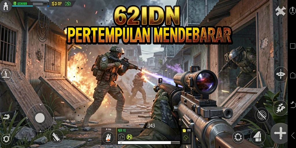 Screenshot menunjukkan intensitas pertempuran di 62IDN dengan pemain yang aktif.
