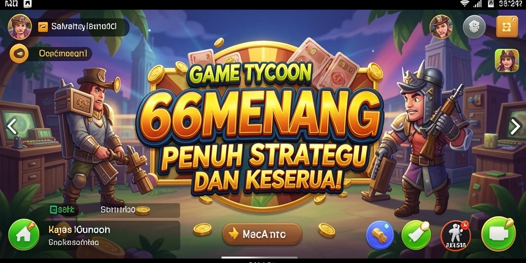 Tampilan gameplay seru di 66MENANG yang menunjukkan strategi dan pembangunan bisnis.