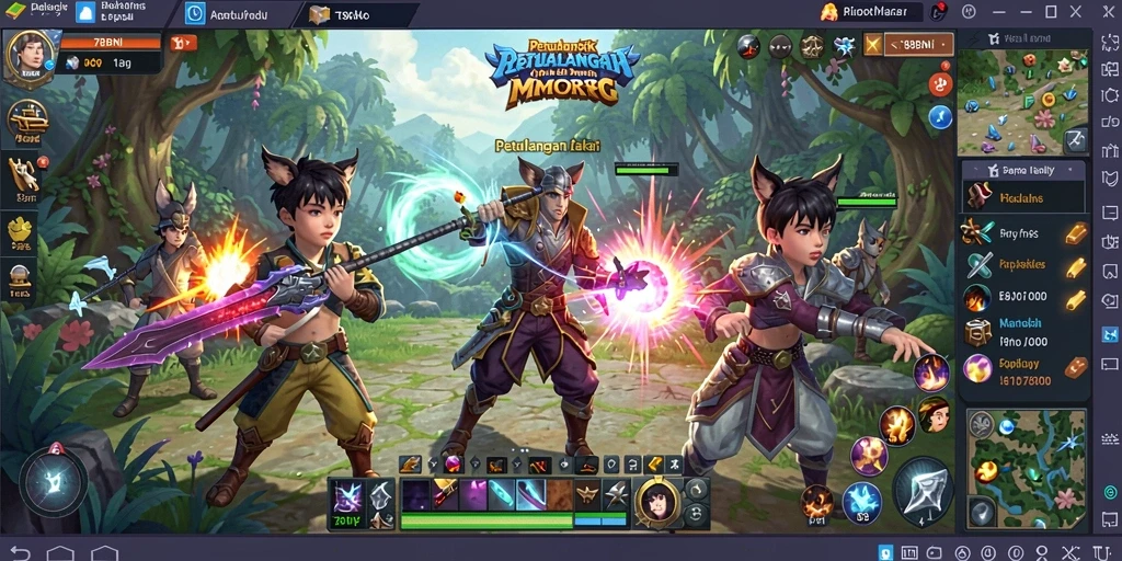 Screenshot utama dari gameplay MMORPG 789BNI yang menampilkan aksi seru.