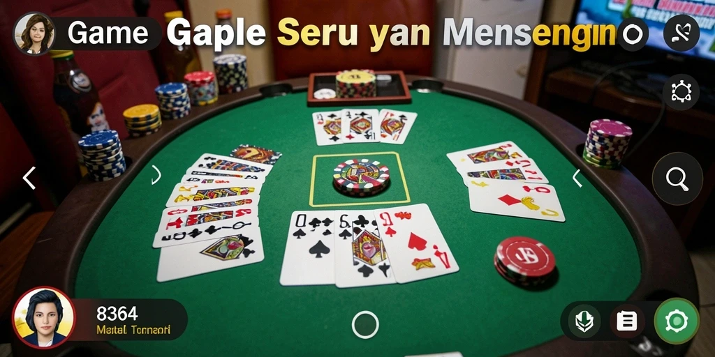 Screenshot gameplay Gaple yang seru dan interaktif.