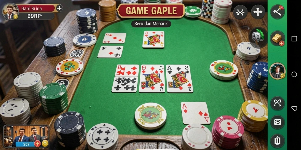 Tampilan menarik dari gameplay Gaple di 99RP.