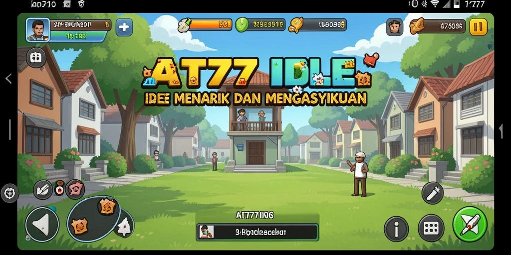 Tampilan gameplay AT777 dengan karakter menarik dan mekanik Idle.