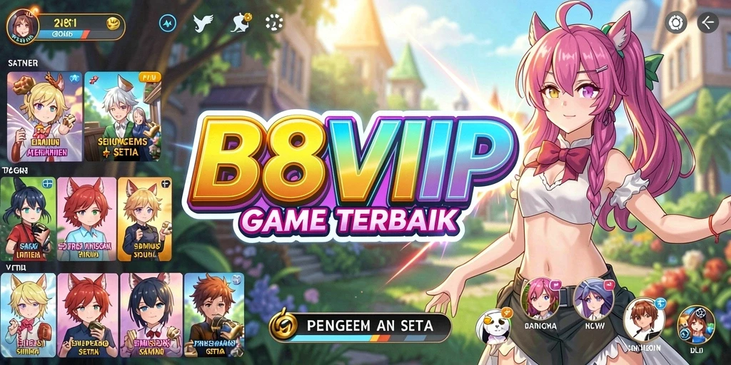 Tangkapan layar B8VIP menunjukkan aksi epik karakter anime dalam pertempuran.