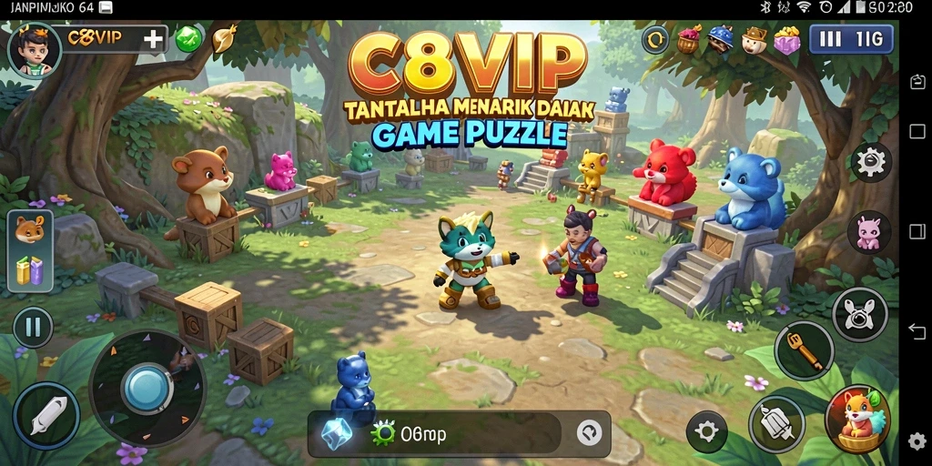Tampilan screenshot utama C8VIP yang menunjukkan gameplay Puzzle yang seru.