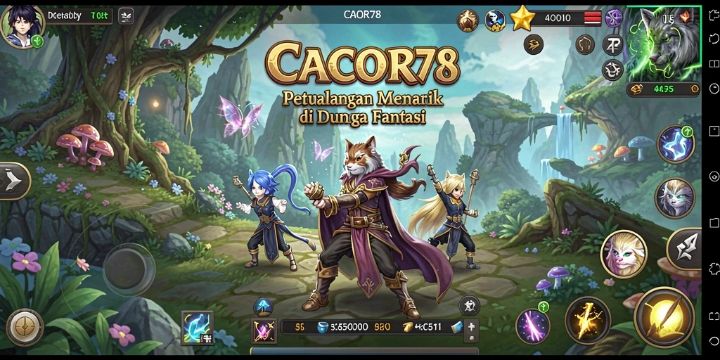 Tampilan menarik dari gameplay petualangan dalam CACOR78.