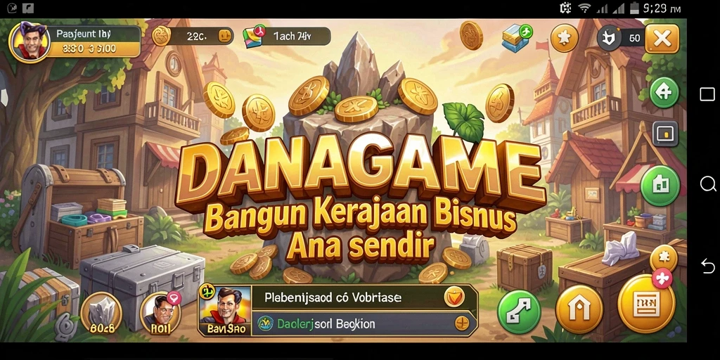 Screenshot gameplay <strong>DANAGAME</strong> menunjukkan aktivitas manajerial yang seru.