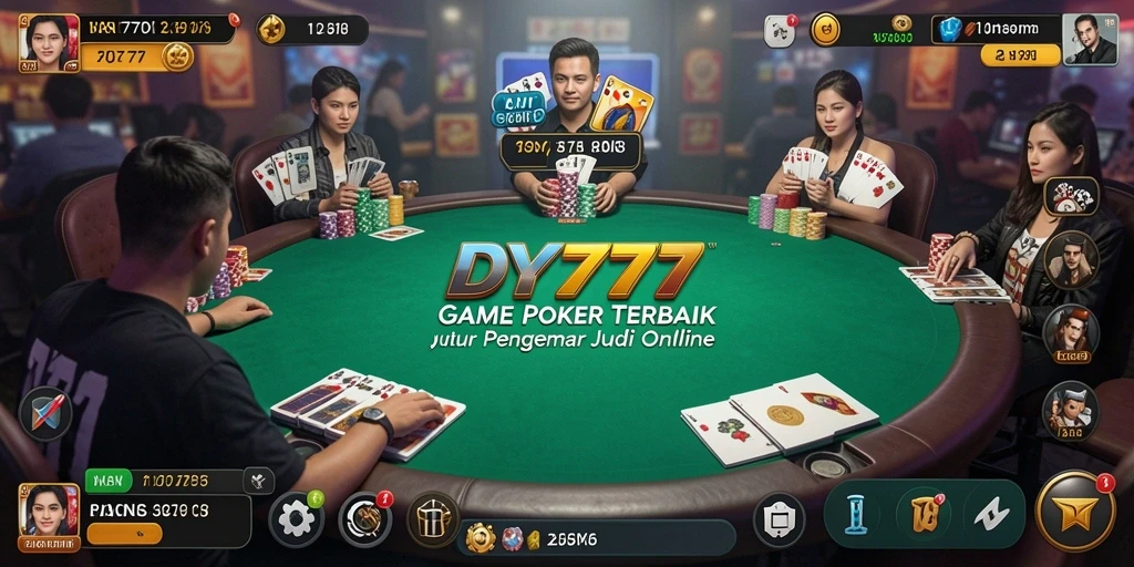Tampilan menarik gameplay Poker di DY777 yang penuh semangat.
