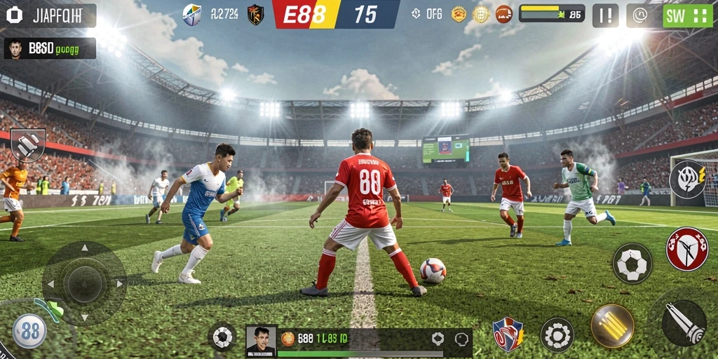 Tampilan permainan E88 yang menampilkan aksi olahraga yang seru.
