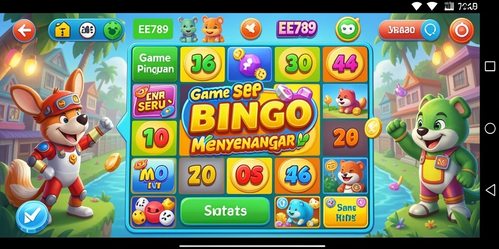 Tampilan permainan Bingo yang seru dan interaktif di EE789.