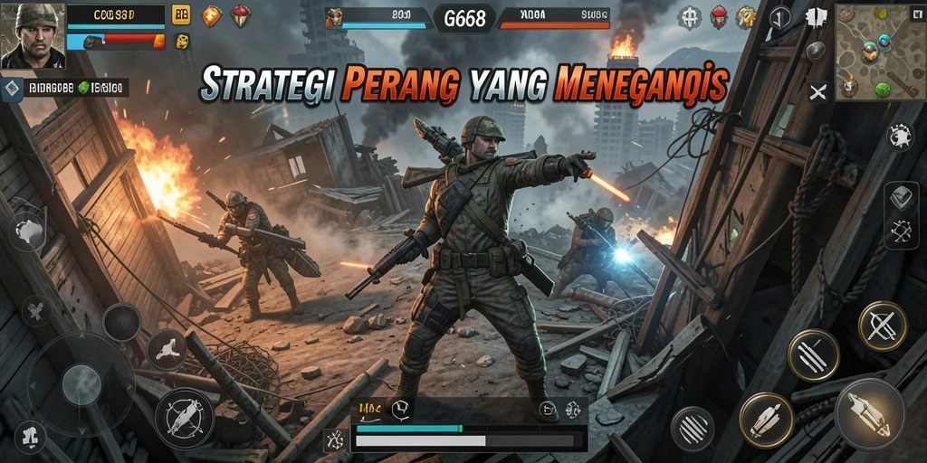 Tampilkan gameplay G668 yang penuh strategi dan ketegangan.