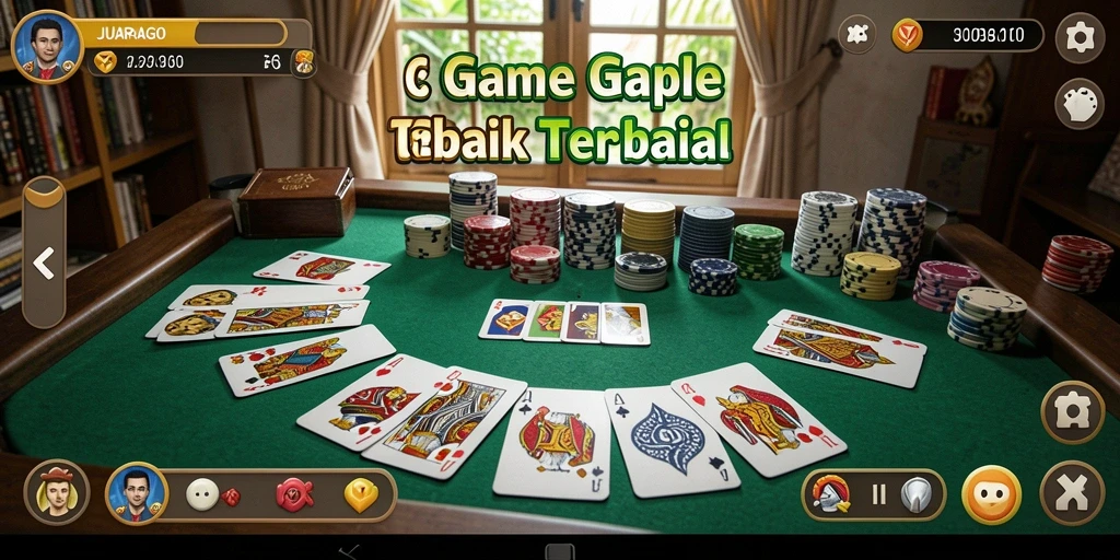 Screenshot gameplay JUARAGO yang menunjukkan suasana permainan Gaple.