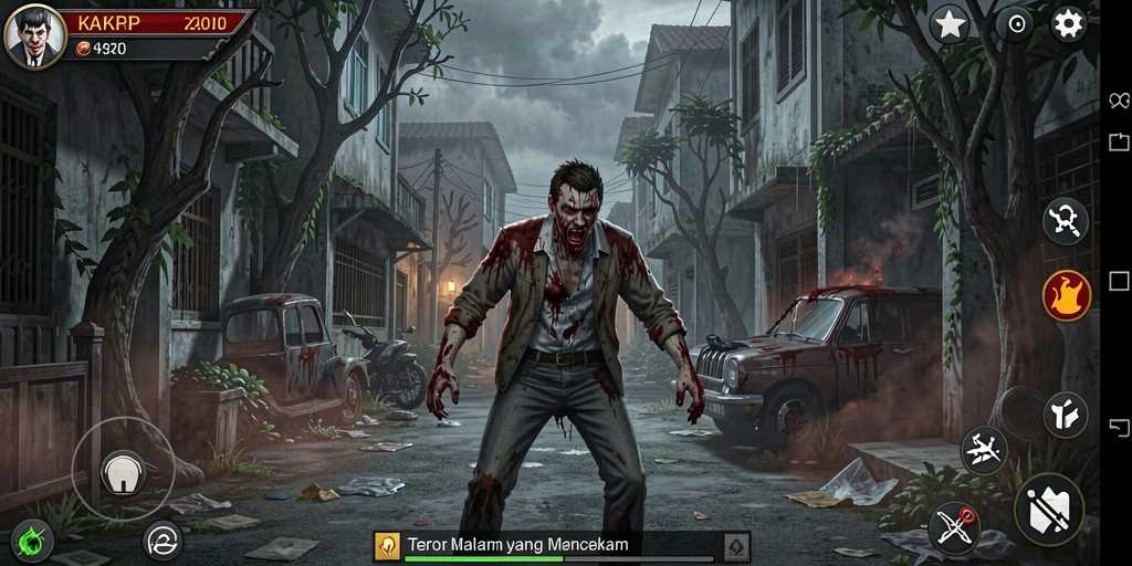 Tampilan gameplay KAKRP yang menyeramkan dan penuh ketegangan.