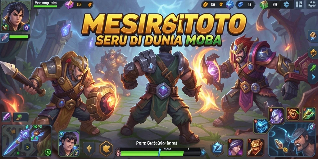 Screenshot dari pertempuran epik dalam game MOBA.