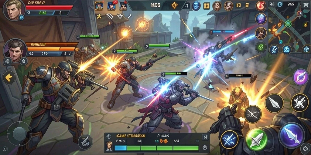 Screenshot gameplay N06 menampilkan strategi dan pertempuran yang seru.