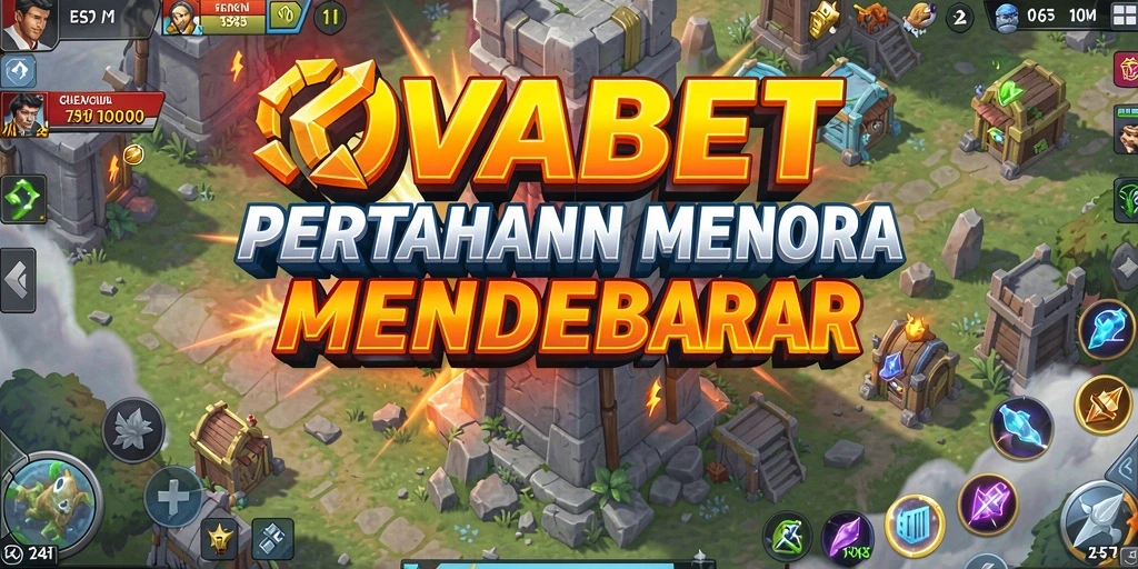 Tampilan gameplay seru dalam OVABET dengan menara yang megah.