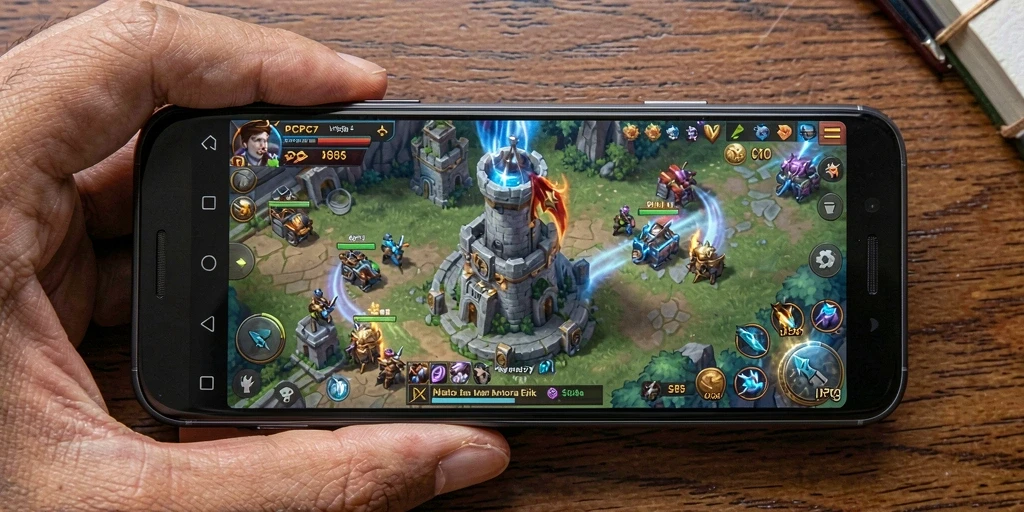 Tampilan menarik dari gameplay PCPC7 dengan menara yang siap bertahan.