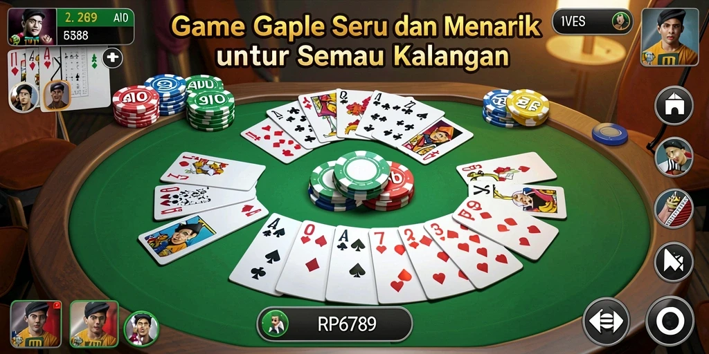 Tampilan menarik dari gameplay Gaple di RP6789.