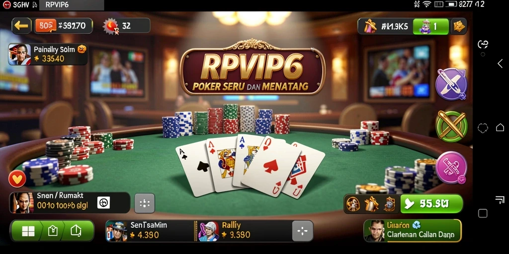 Tampilan gameplay Poker yang mendebarkan di RPVIP6.