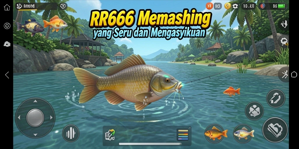 Tangkapan ikan yang menakjubkan dalam gameplay memancing RR666.