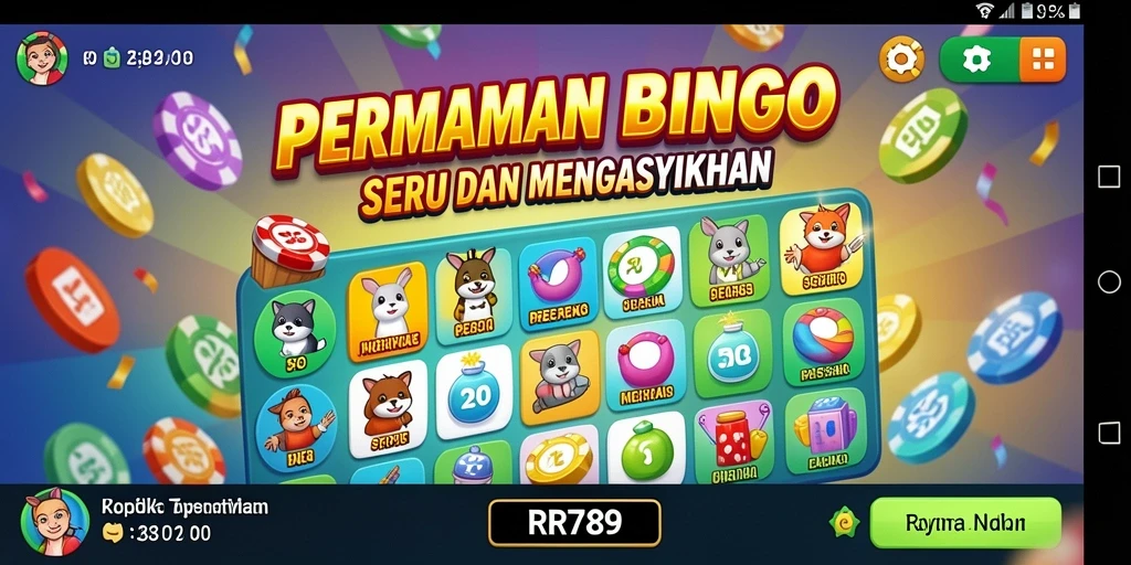 Screenshot gameplay Bingo yang menampilkan kartu dan angka yang diundi.