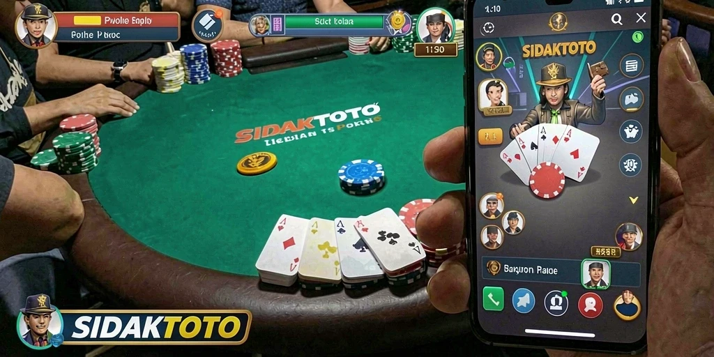 Tampilan menakjubkan dari gameplay poker di SIDAKTOTO.