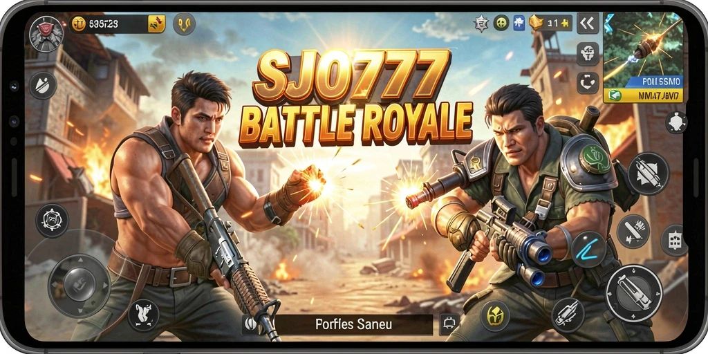 Screenshot menunjukkan aksi pertarungan seru dalam SJO777.