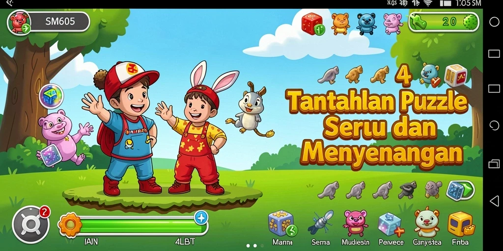 Screenshot gameplay SM605 yang menampilkan tantangan Puzzle yang menarik.